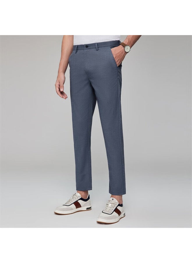 Dancing Wolves Modal + Tencel Spring And Summer Commuting Lycra Men's Casual Cropped Pants 103 Gray Blue 34 - Image 3