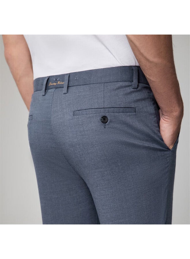 Dancing Wolves Modal + Tencel Spring And Summer Commuting Lycra Men's Casual Cropped Pants 103 Gray Blue 34 - Image 5