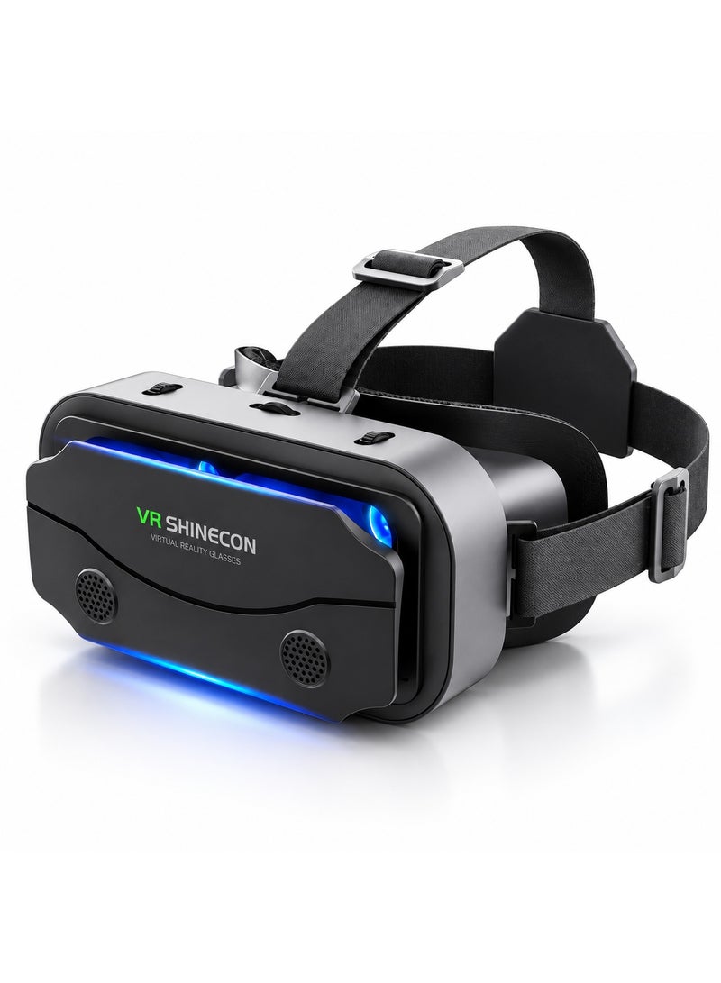 VR SHINECON VR Headset for iPhone & Android Phones – Universal Virtual Reality Goggles for 4.7–7.2 Inch Smartphones, 3D VR Glasses with Soft Comfortable Padding, Immersive 360° Virtual Reality Experience for Gaming, Movies & Videos - Image 1