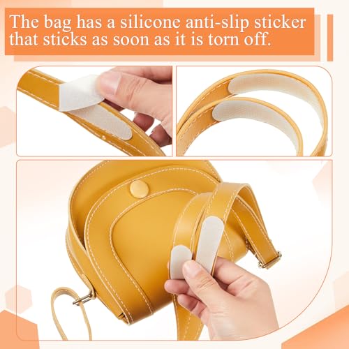 Pushglossy 36 Pcs Non Slip Purse Strap Grip for Shoulder Bag Tote Bag, Stick-ons to Stop Purse from Slipping Down Luggage Straps(Semi-Clear,Large and Small) - Image 4