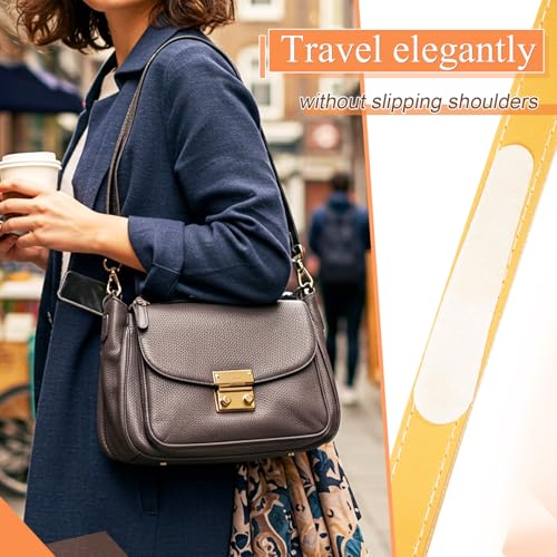 Pushglossy 36 Pcs Non Slip Purse Strap Grip for Shoulder Bag Tote Bag, Stick-ons to Stop Purse from Slipping Down Luggage Straps(Semi-Clear,Large and Small) - Image 5