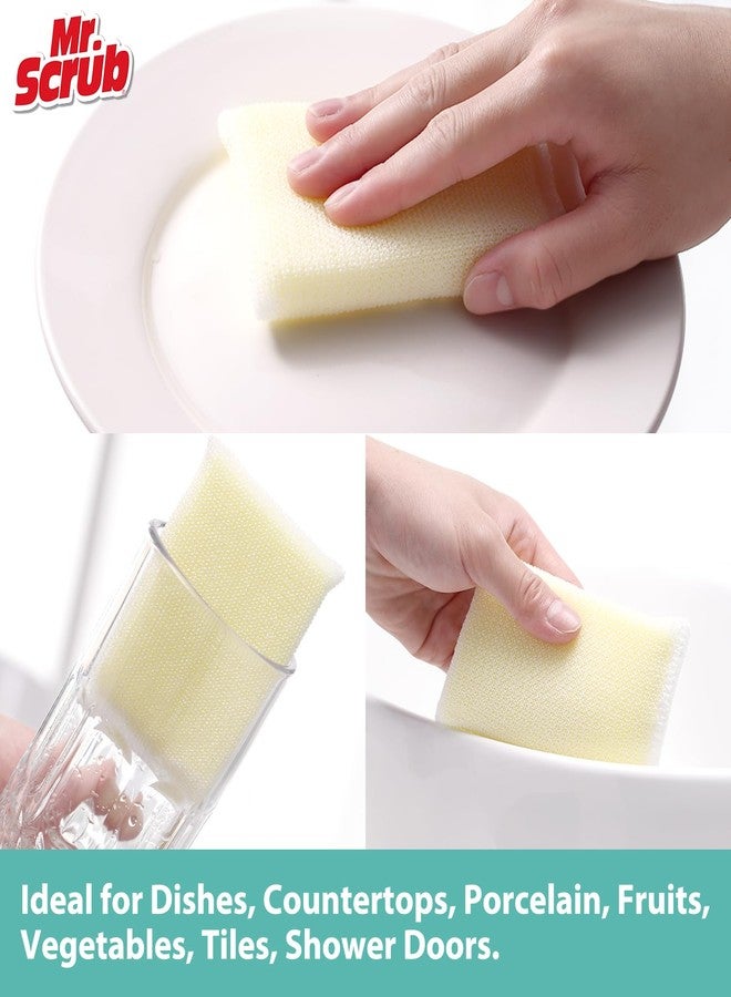 MR. SCRUB Sponges Kitchen Scrub Dish Sponge Scouring Pad, 6 Pads Cleaning Brush Dishwasher Soap Supplies, Dishwashing Dinnerware Towels Sink Pan Pot Cloth Rags Holder Bathroom Bathtub - Image 4