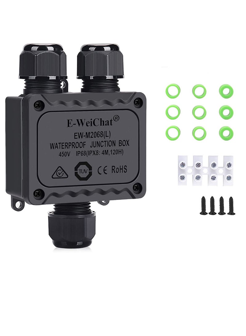 Y&D Junction Box Outdoor Waterproof Electrical Box, 3 Way Plug Line Plastic External M25 Coaxial Wire Connector, Electric Power Cord Boxes Suitable for Lights (3 Way)  - Image 1
