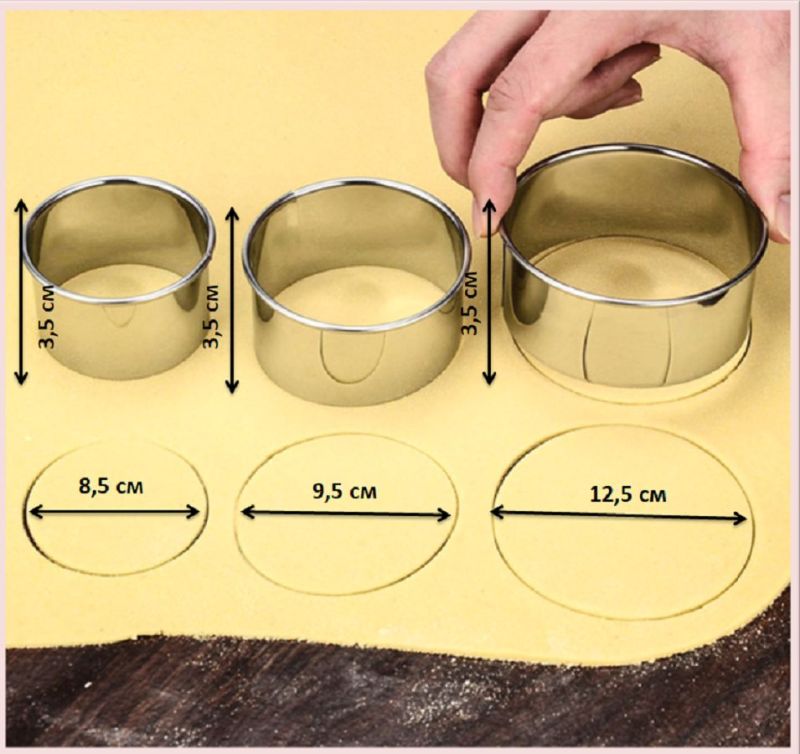 Dumpling wrapper mold baking embossed cake mold stainless steel egg tart crust biscuit cutter round mousse ring set - Image 2