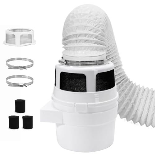 VIWINVELA Upgraded Version VIWINVELA 3 in 1 Indoor Dryer Vent Kit with White Dryer Vent Hose Dryer Lint Catcher Water Filter Bucket Dryer Lint Trap for Electric Dryer - Image 1