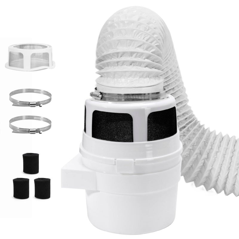 VIWINVELA Upgraded Version VIWINVELA 3 in 1 Indoor Dryer Vent Kit with White Dryer Vent Hose Dryer Lint Catcher Water Filter Bucket Dryer Lint Trap for Electric Dryer - Image 2