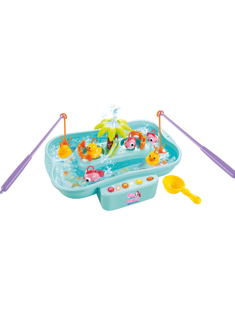 Ogi Mogi Toys Ogi Mogi Toys Water Circulating Fishing Game with Battery, Preschool Kids Pretend Play Fishing Board Game with Music, Go Fishing Game for Boys and Girls, Gifts for Children Aged 3 and Up  - Image 1
