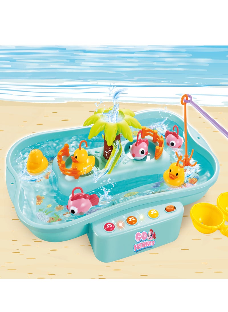 Ogi Mogi Toys Ogi Mogi Toys Water Circulating Fishing Game with Battery, Preschool Kids Pretend Play Fishing Board Game with Music, Go Fishing Game for Boys and Girls, Gifts for Children Aged 3 and Up  - Image 2