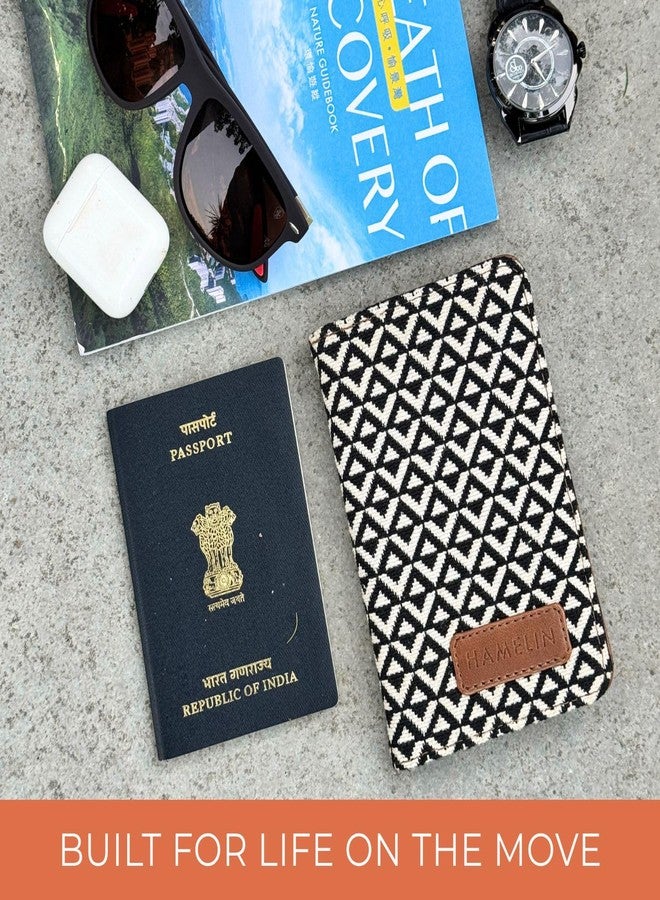 HAMELIN Unisex Cotton Passport Holder Travel Organizer-Orca | Passport Case Cover | Document Holder with 1 Passport Slot, 4 Credit Card Slots | Travel Wallet For Unisex | Travel Essentials,White - Image 2