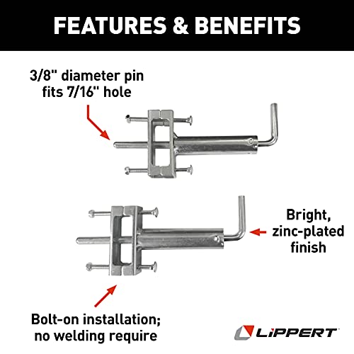 Lippert Components دبوس سحب سريع للإفراج من ليبرت كومبوننتس 308287 لجهاز هبوط العجلات، فضي - Image 2