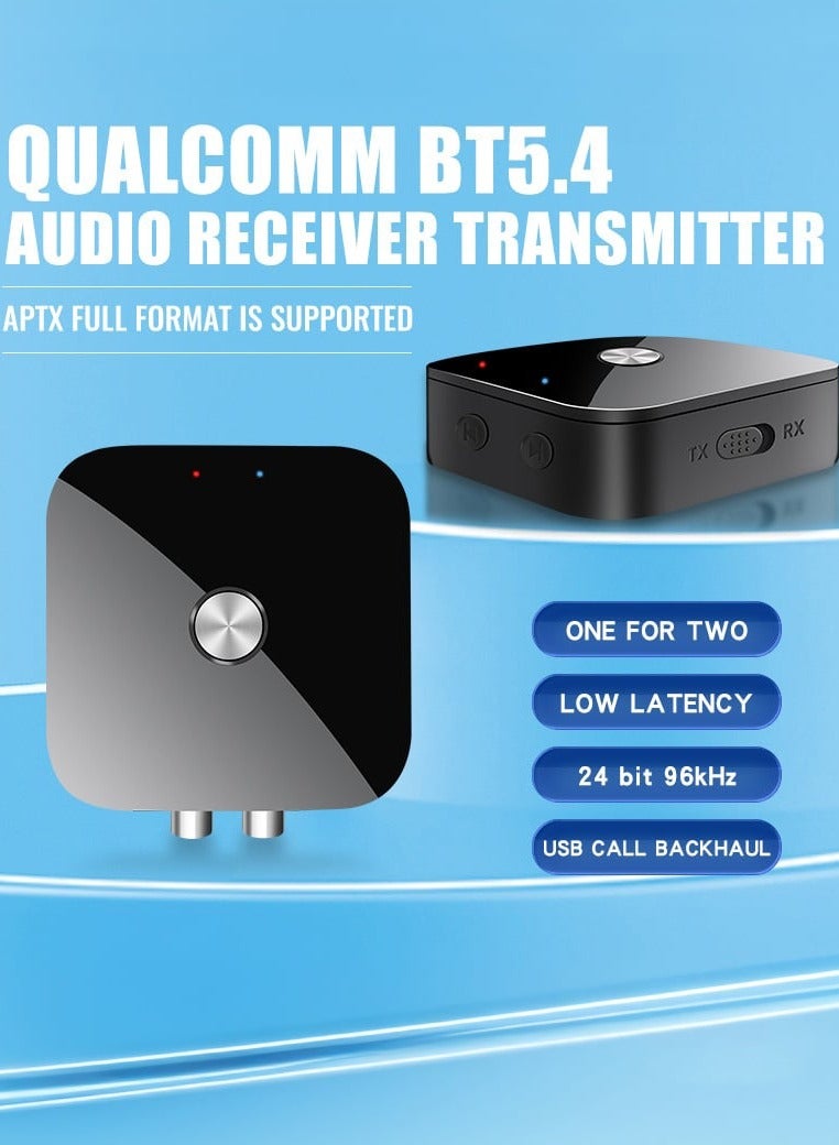 Aideli Qualcomm Bluetooth 5.4 Audio Receiver & Transmitter, Wireless Long-Range Adapter with MIC, Supports aptX and Dual Connection, 3.5mm AUX for Car, TV, and PC - Image 2