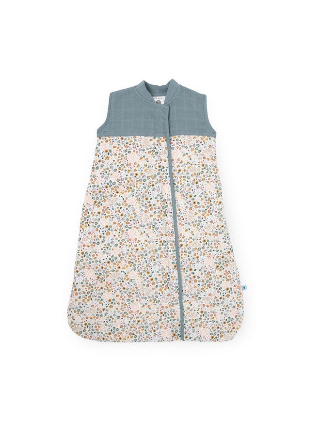 Little Unicorn 0-6 Month Quilted Sleep Sack 2.6 TOG | Soft & Breathable Muslin Cotton for safer sleep | 2 way zipper (Pressed Petals) - Image 1