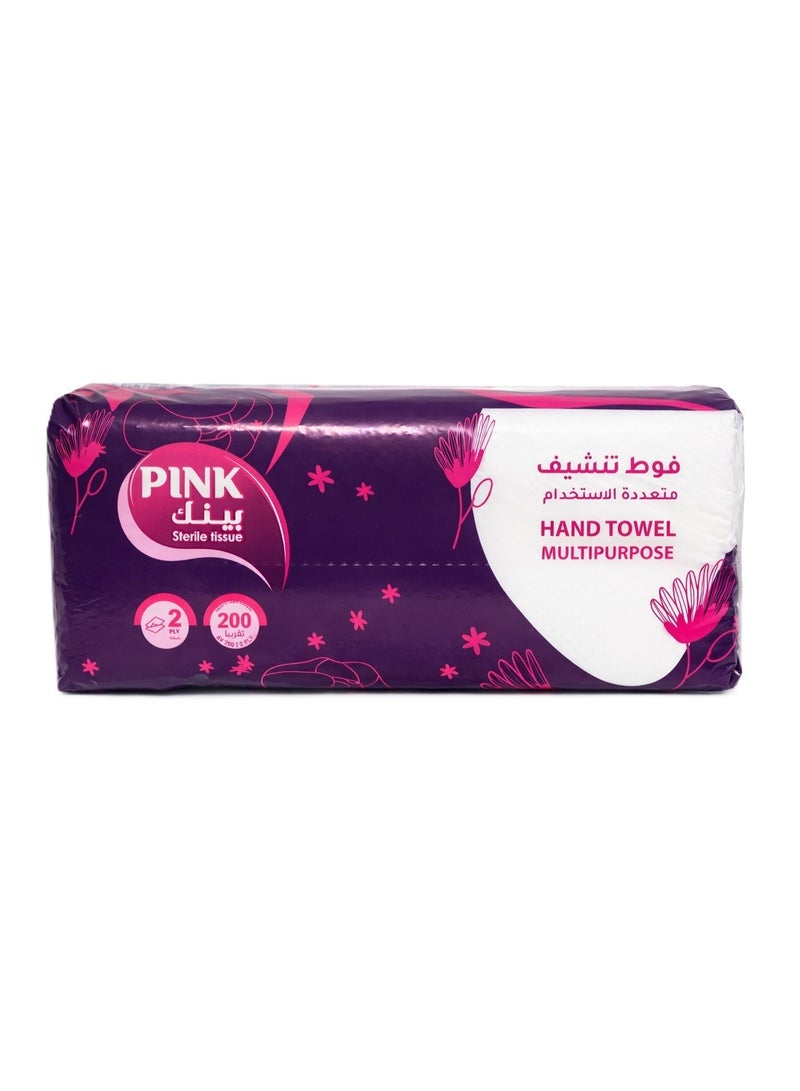 Pink C-Fold tissue 200T, 2ply - Image 1