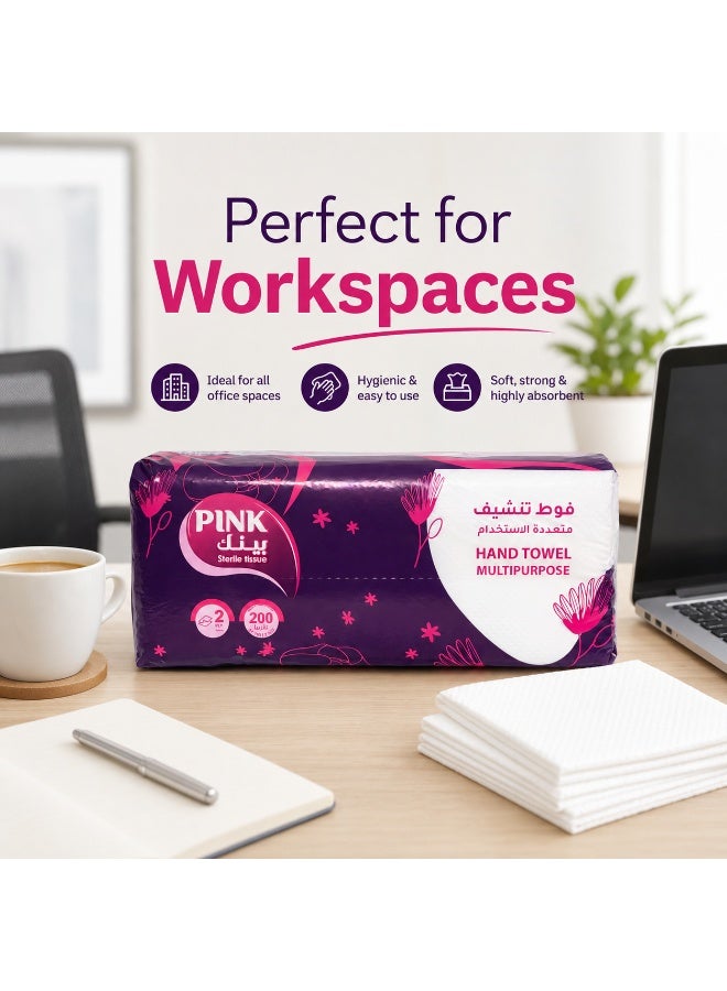 Pink C-Fold tissue 200T, 2ply - Image 3