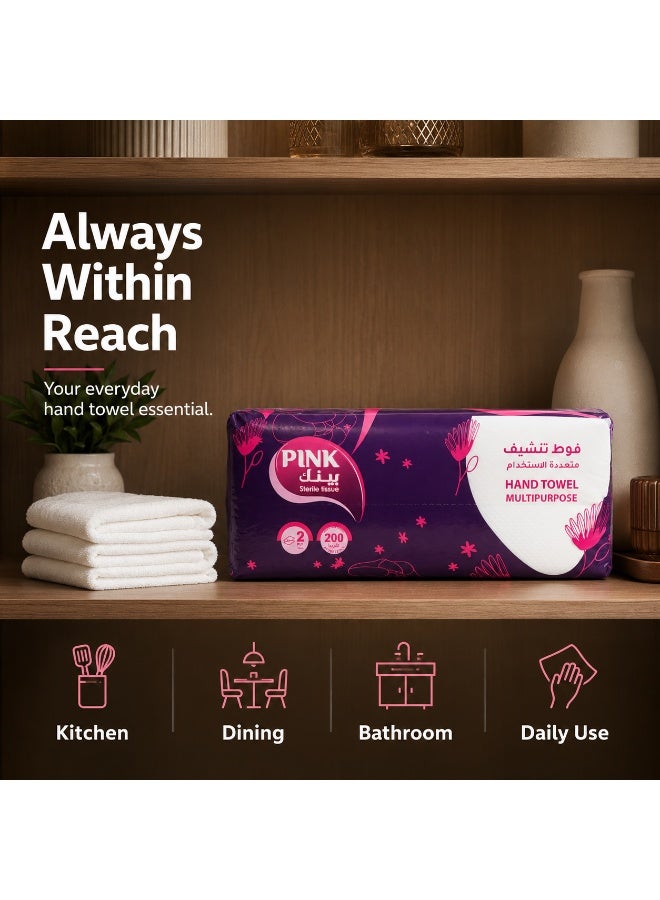 Pink C-Fold tissue 200T, 2ply - Image 4