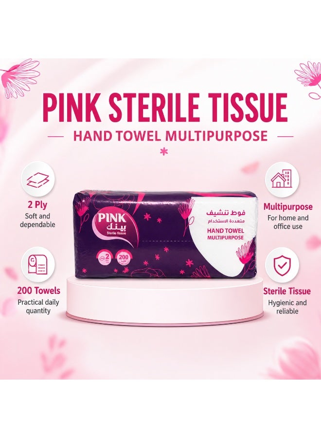 Pink C-Fold tissue 200T, 2ply - Image 5