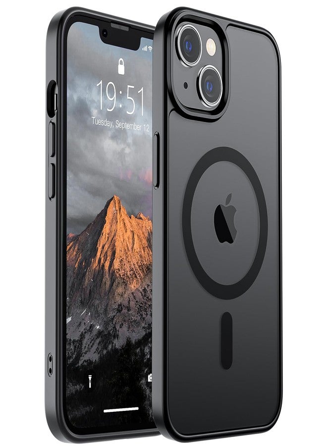 استلق جراب SUPFINE المغناطيسي لهاتف iPhone 14 و iPhone 13 (متوافق مع MagSafe) (حماية فائقة ضد السقوط بمعايير عسكرية) غطاء هاتف نحيف وشفاف غير لامع مقاوم للصدمات، أسود - Image 1