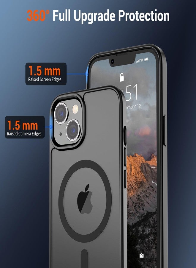 استلق جراب SUPFINE المغناطيسي لهاتف iPhone 14 و iPhone 13 (متوافق مع MagSafe) (حماية فائقة ضد السقوط بمعايير عسكرية) غطاء هاتف نحيف وشفاف غير لامع مقاوم للصدمات، أسود - Image 4