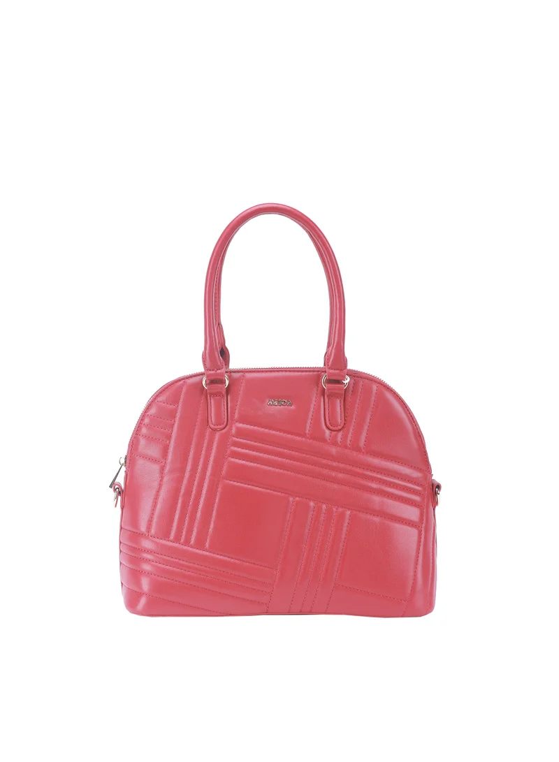 AMICA Angelina Quilted Red Dome Shaped Handbag for Women