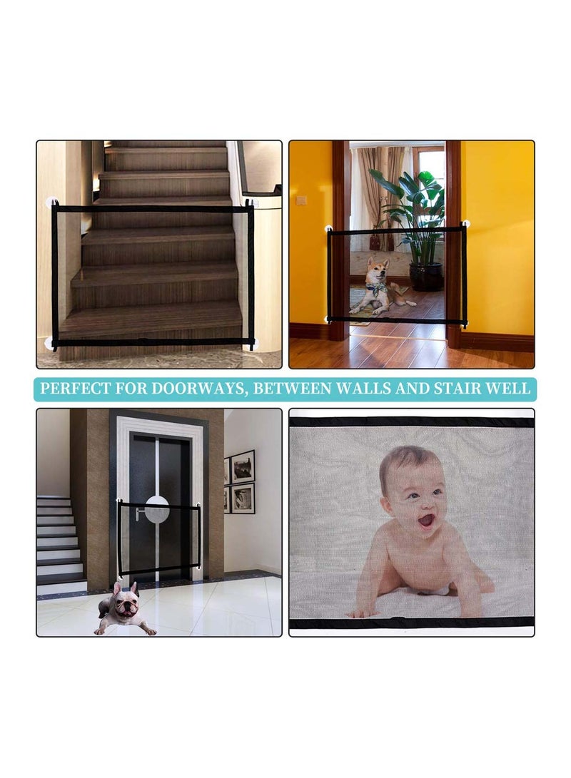 Zikra Magic Pet Gate Indoor Outdoor Retractable Dog with Portable Folding Mesh Safety for The House Providing a Safe Enclosure to Play and Rest 110*72cm - Image 2