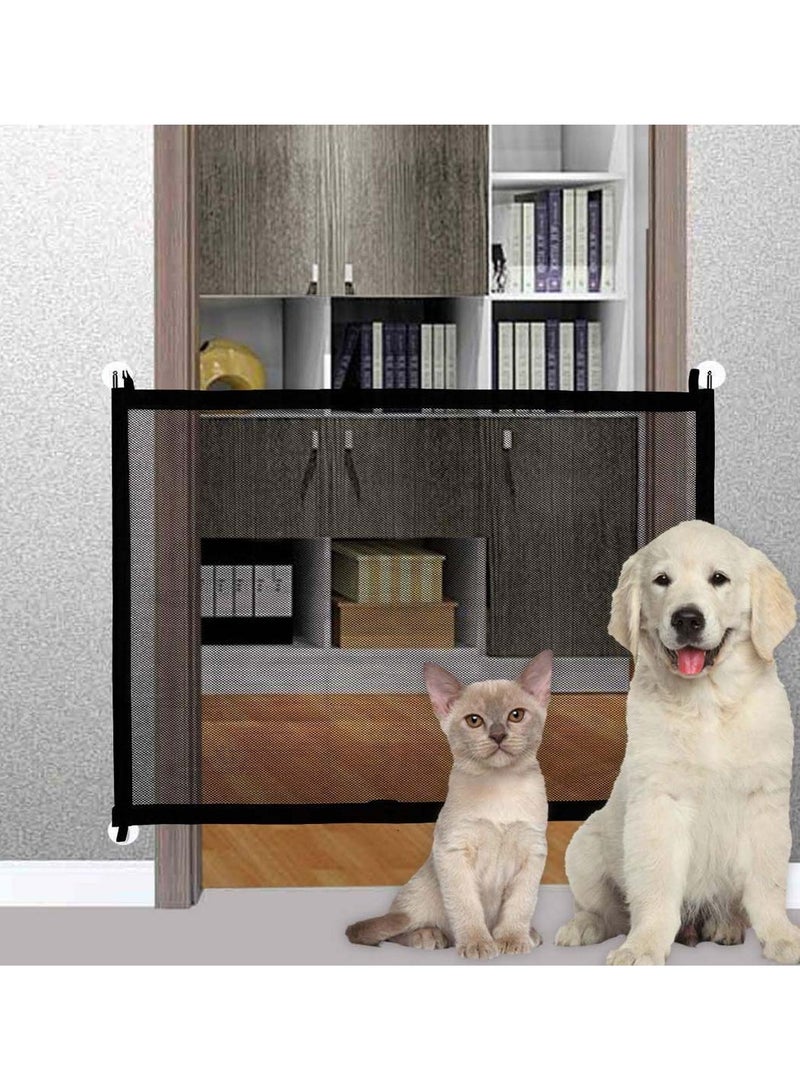 Zikra Magic Pet Gate Indoor Outdoor Retractable Dog with Portable Folding Mesh Safety for The House Providing a Safe Enclosure to Play and Rest 110*72cm - Image 1