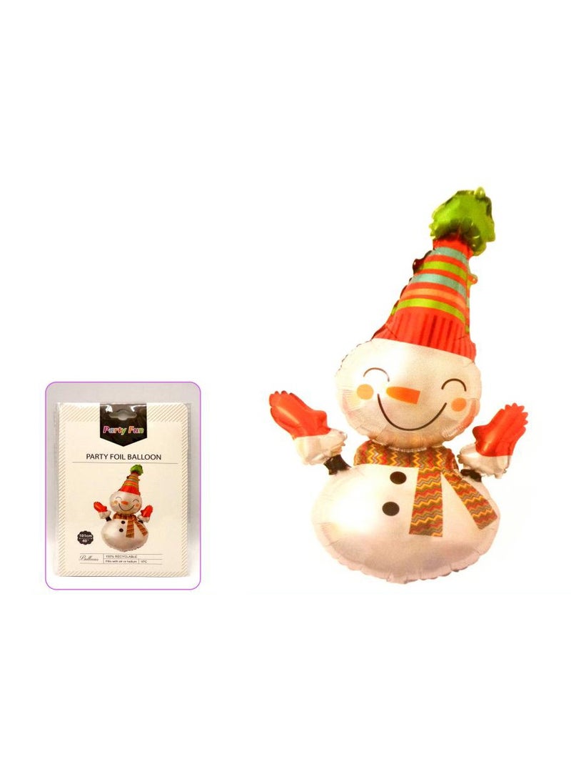 PARTY FUN Winter Wonderland Snowman Balloon Whimsical 42 Inch Decoration  - Image 2