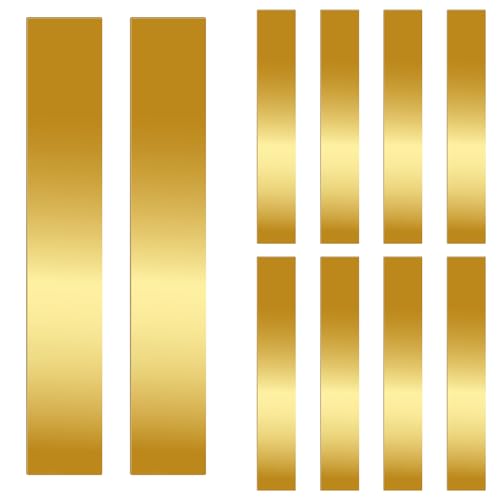 Glarks 10pcs L x W x T 59 x 098 x 0012 Rectangular Brass Shim Stock Assortment Brasses Strips Metal Shims Brass Sheet Shim Stock Sheet for Trim Gap FillerDIYIndustrial Use - Image 1