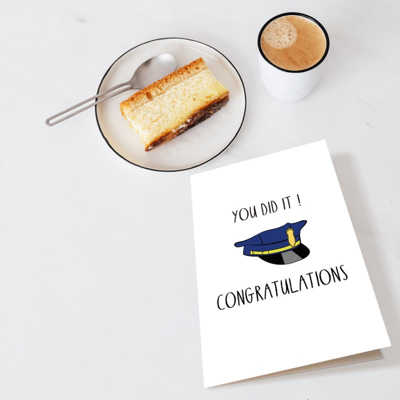 Chenive Police Greeting Card, Police Graduation Card, Officer Congratulations Card, Policeman Promotion Card, You Did It - Image 4