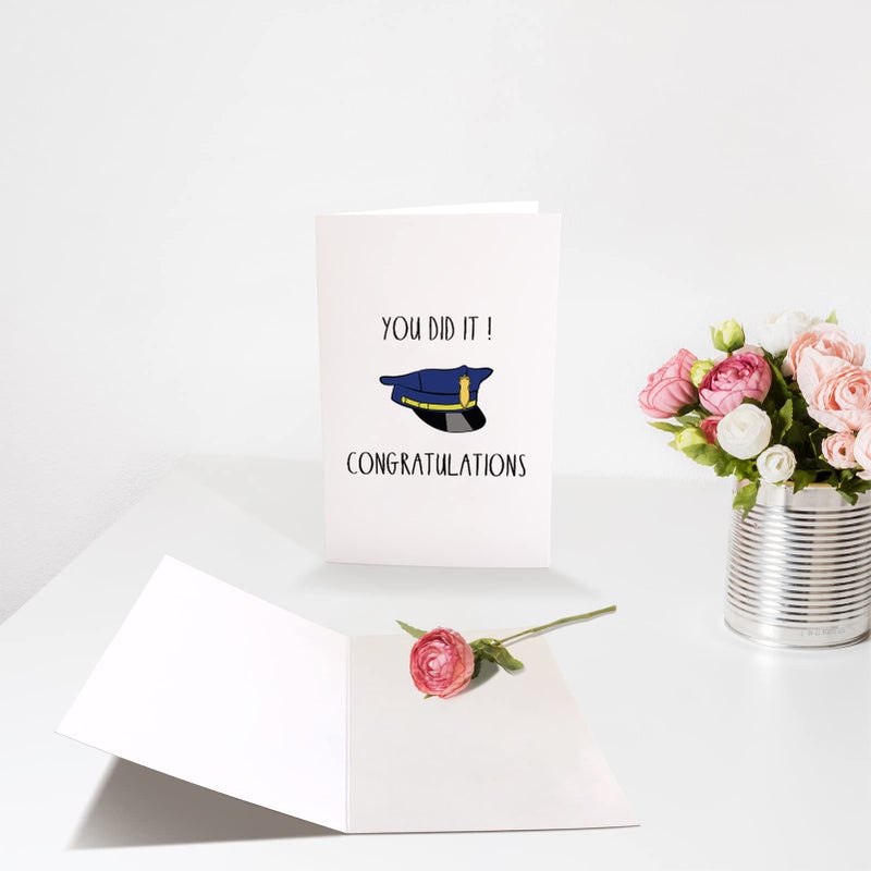 Chenive Police Greeting Card, Police Graduation Card, Officer Congratulations Card, Policeman Promotion Card, You Did It - Image 3
