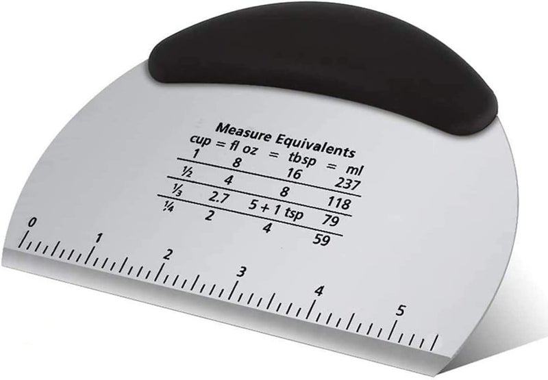 Baskety Bench Scraper Chopper Stainless Steel Dough Scraper Pastry Cutter Chopper with Measurements - Image 1