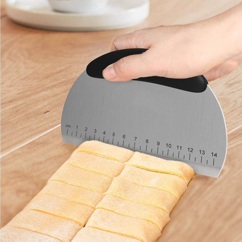 Baskety Bench Scraper Chopper Stainless Steel Dough Scraper Pastry Cutter Chopper with Measurements - Image 5