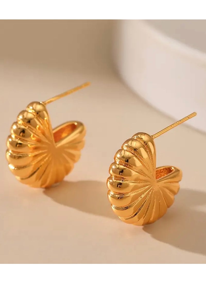 Dangle Charms Luxury & Elegant Stainless Steel Gold Plated Earrings For Women  - Image 2