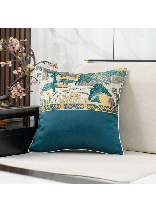 New Chinoiserie Pillow, Accessible Luxury And High-end, Chinoiserie Landscape Painting, Jacquard Soft Cushion, Living Room Pillow, Sofa Pillow Case