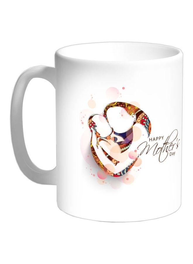 RYN Happy Mother's Day Printed Coffee Mug White/Yellow/Pink 325ml