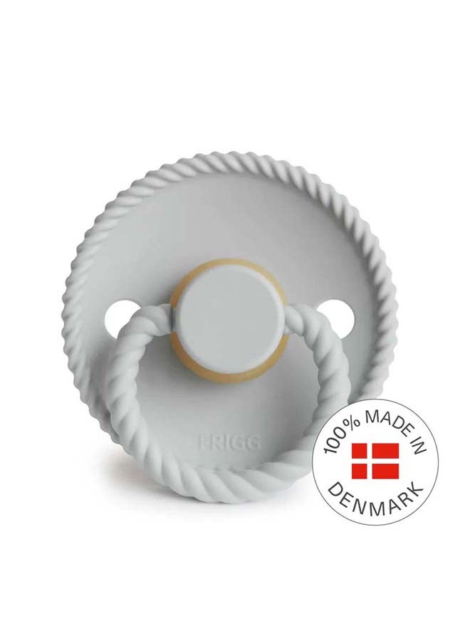 FRIGG Rope Latex Baby Pacifier 0-6M 1-Pack Silver Gray - Size 1 - Image 1