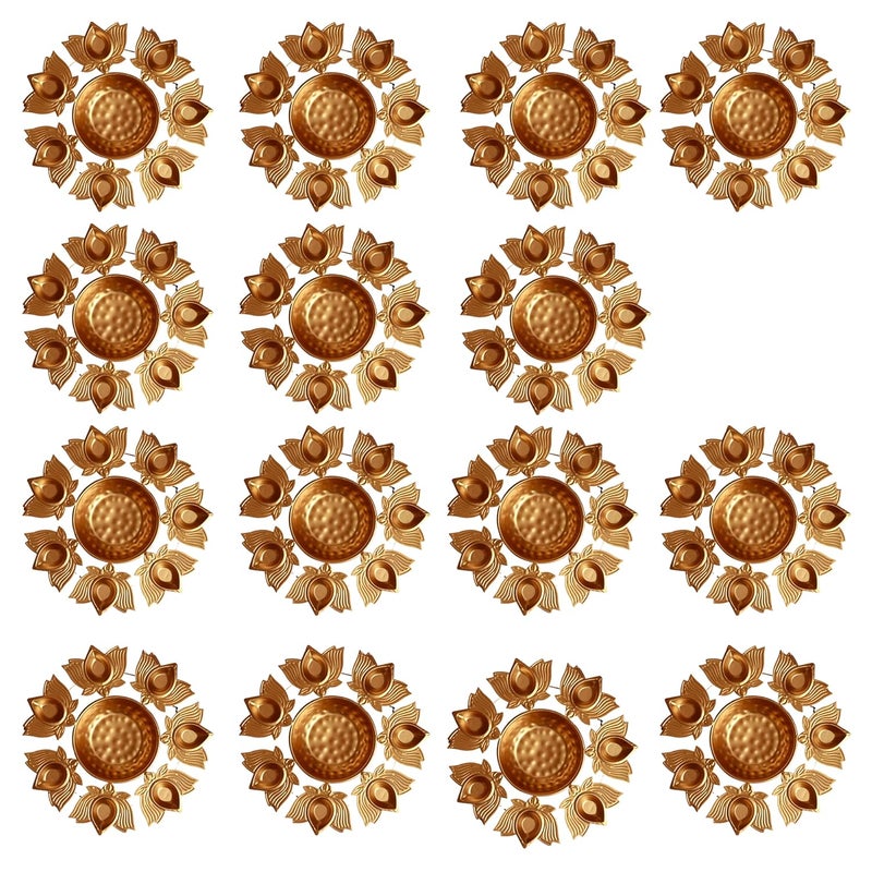 Beyond Gifting Lotus Shape Diya Flower Urli Handcrafted Bowl for Floating Flowers & Tea Light Candles Home Living Room Office & Table Decor Diwali Decoration - Image 1