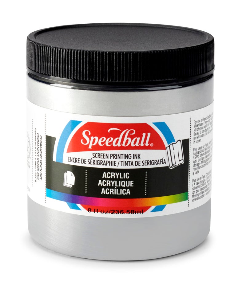 Speedball حبر طباعة الشاشة الأكريليكي Speedball 4629 00 8 أونصة فضي عبوة من 12