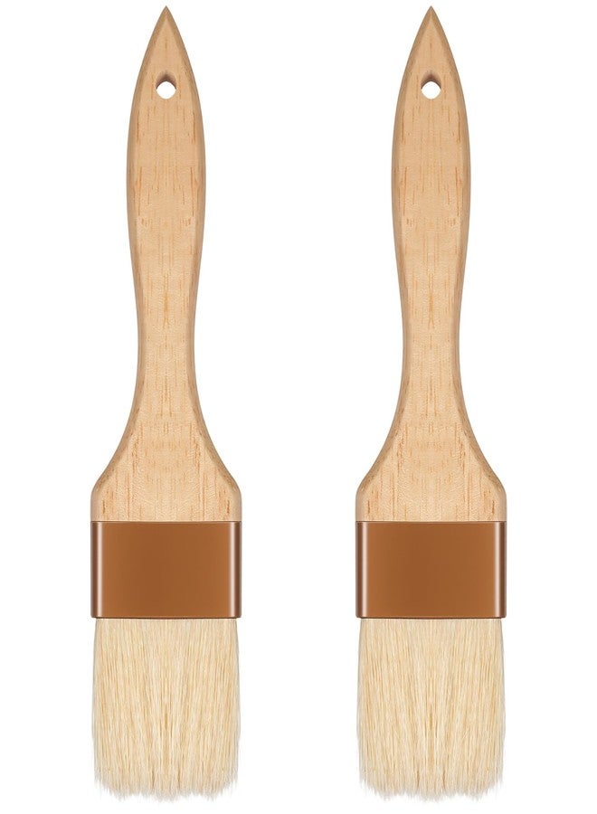 Qulkws 2 Pcs 2 inch Pastry Brush Bristle Basting Brushes Cooking Baking BBQ Oil Brush Food Brushes for Cooking Butter Oil Egg Marinade Grilling Durable Kitchen Marinade Butter Culinary Utensil - Image 1