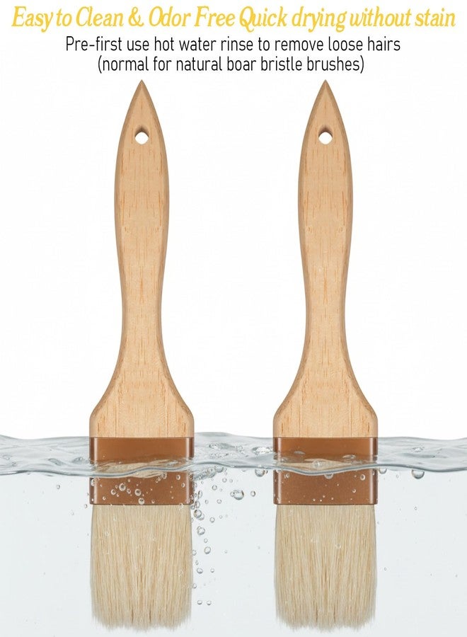 Qulkws 2 Pcs 2 inch Pastry Brush Bristle Basting Brushes Cooking Baking BBQ Oil Brush Food Brushes for Cooking Butter Oil Egg Marinade Grilling Durable Kitchen Marinade Butter Culinary Utensil - Image 5