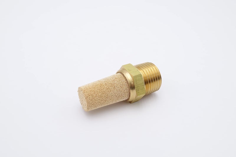 IVLPHA Pneumatic Air Muffler, Sintered Bronze Brass Muffler Filter 1/2" Male NPT Pneumatic Noise Reduce Air Solenoid Valve Silencer Fitting (Pack of 4) - Image 2