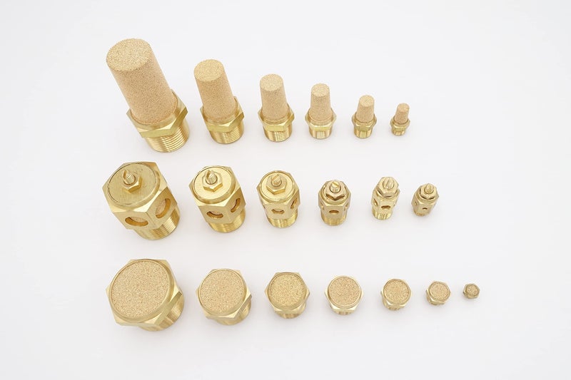 IVLPHA Pneumatic Air Muffler, Sintered Bronze Brass Muffler Filter 1/2" Male NPT Pneumatic Noise Reduce Air Solenoid Valve Silencer Fitting (Pack of 4) - Image 4