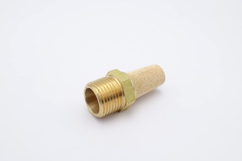 IVLPHA Pneumatic Air Muffler, Sintered Bronze Brass Muffler Filter 1/2" Male NPT Pneumatic Noise Reduce Air Solenoid Valve Silencer Fitting (Pack of 4) - Image 3