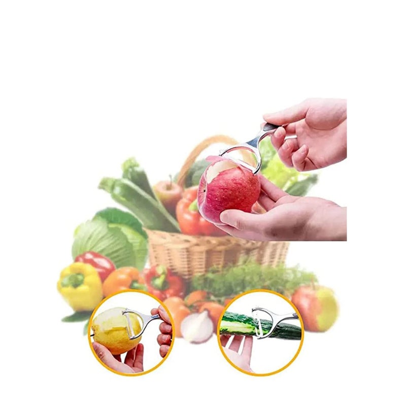 SOLARAE Peeler, stainless steel serrated knife rotary peeler, anti-slip handle for fruit and vegetable kitchen, kitchen utensils, suitable for potatoes, apples, carrots, vegetables, fruits - Image 2