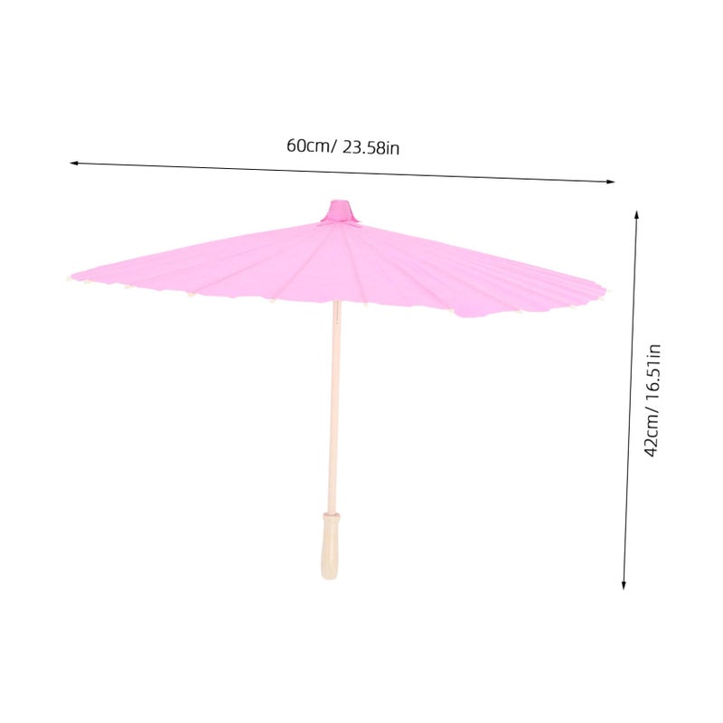 Hand Painted Oil Paper Umbrella 60cm Smooth Handle Parasol For Party Decorations - Image 3