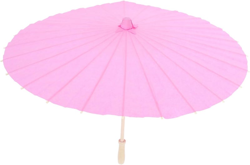 Hand Painted Oil Paper Umbrella 60cm Smooth Handle Parasol For Party Decorations - Image 1