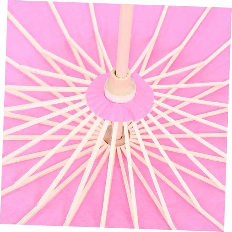 Hand Painted Oil Paper Umbrella 60cm Smooth Handle Parasol For Party Decorations - Image 4