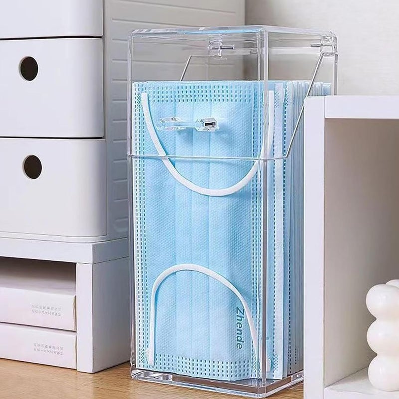 Storage Box Dressing Table Sundries Dormitory Makeup Organizer Transparent Cosmetics Household Tissue Tissue with Lid Kitchen Seal Design Transparent - Image 3