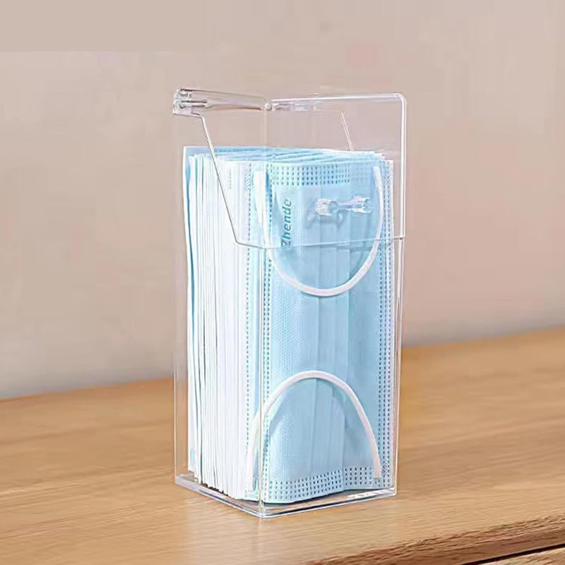 Storage Box Dressing Table Sundries Dormitory Makeup Organizer Transparent Cosmetics Household Tissue Tissue with Lid Kitchen Seal Design Transparent - Image 4