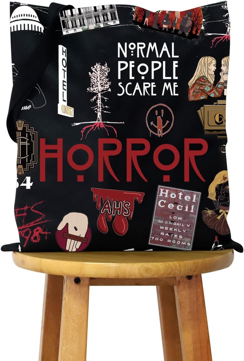 WCGXKO WCGXKO TV Show Inspired Gift Horror TV Show Canvas Tote Bag Reusable Bag Shopping Bag For Fans