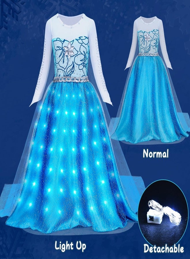 G.C Girls Light Up Princess Dress Costume Toddler Princess Dress Up with Cape Kids Wig Crown Wand Toys Halloween Cosplay Birthday Party Gifts - Image 3